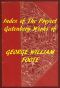 [Gutenberg 59610] • Index of the Project Gutenberg Works of George William Foote